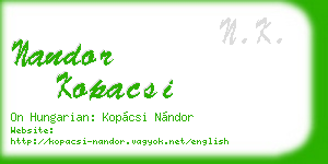 nandor kopacsi business card
